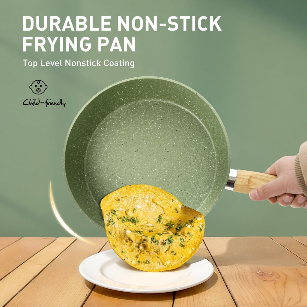 Ensemble de 30 pièces de batterie de cuisine en granit, comprenant casseroles et poêles antiadhésives.