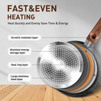 Ensemble de 30 pièces de batterie de cuisine en granit, comprenant casseroles et poêles antiadhésives.