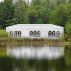 Gazebo pliable en toile Oxford 30x10FT avec 8 sacs de sable et 8 parois latérales avec sac de rangement pour remorqueur - 30x10x8.8FT(LDH)