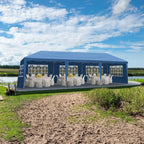 Gazebo pliable en toile Oxford 30x10FT avec 8 sacs de sable et 8 parois latérales avec sac de rangement pour remorqueur - 30x10x8.8FT(LDH)