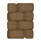 Miroir mural décoratif de luxe de 32 pouces, 8 cadres en métal incurvé finition dorée