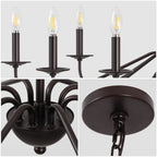 Lustre LED en fer à 6 lumières de 34,75 pouces, par JONATHAN Y