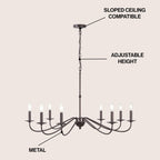 Lustre LED en fer à 6 lumières de 34,75 pouces, par JONATHAN Y