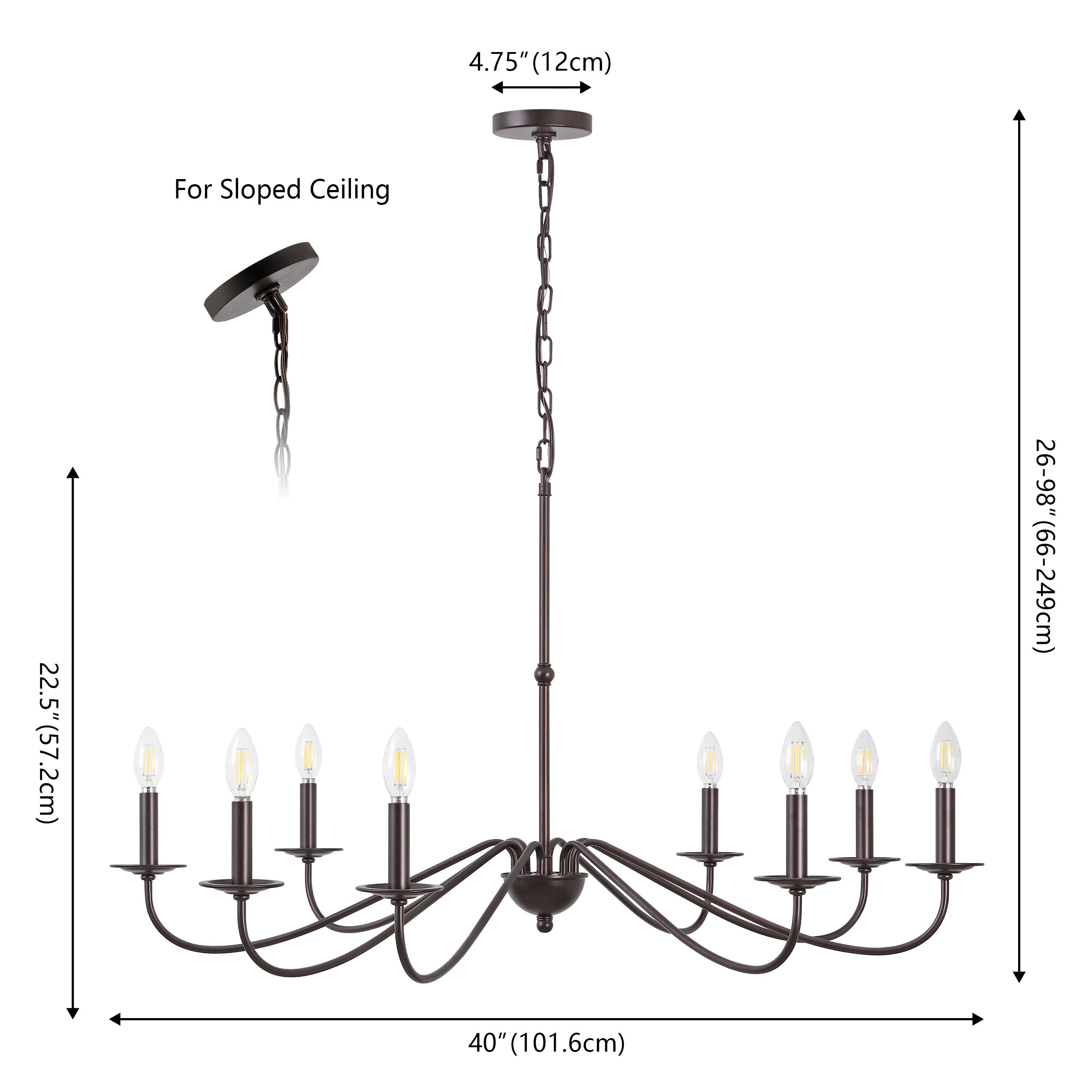Lustre LED en fer à 6 lumières de 34,75 pouces, par JONATHAN Y