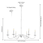 Lustre LED en fer à 6 lumières de 34,75 pouces, par JONATHAN Y