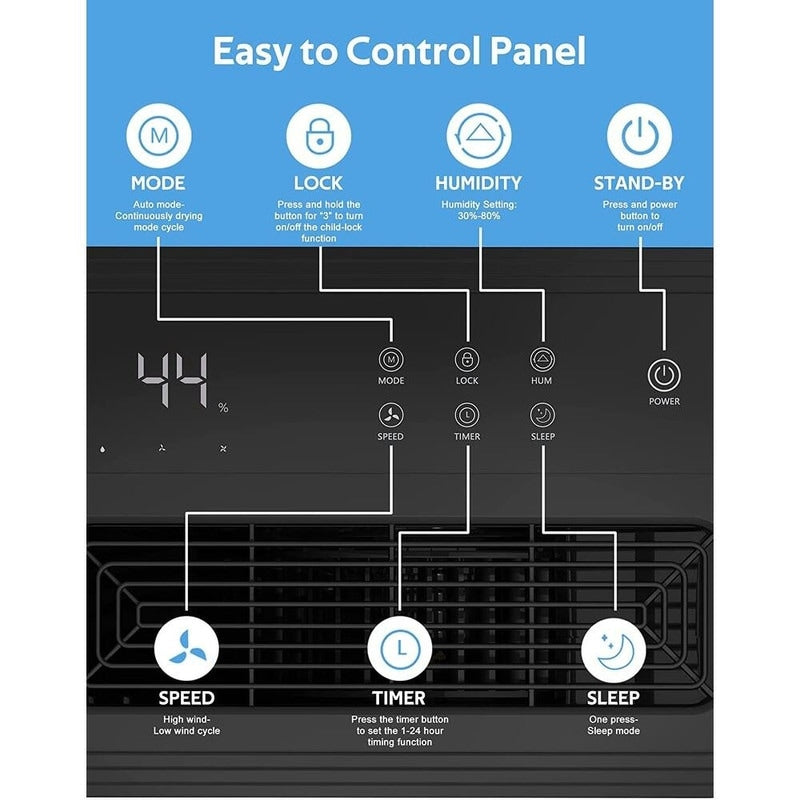 Déshumidificateurs de 3500 pi² pour sous-sols, maisons, grandes pièces et chambres, déshumidificateur de garage silencieux