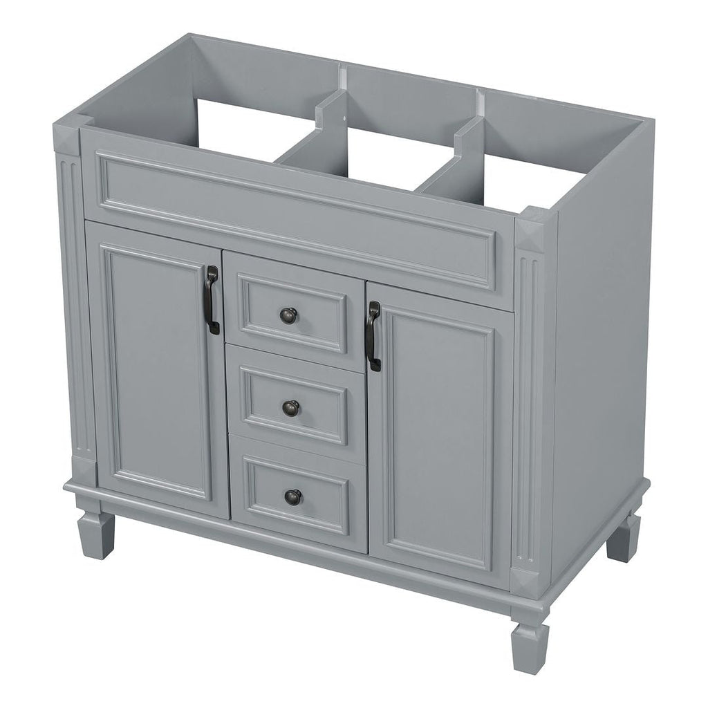 Meuble-lavabo moderne de 91 cm (36 po) avec vasque et armoire à miroir, 2 portes et 2 tiroirs