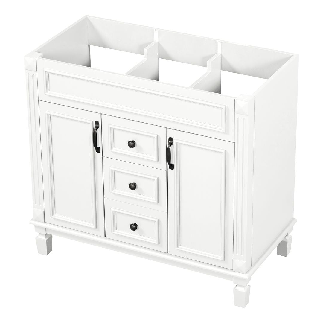 Meuble-lavabo moderne de 91 cm (36 po) avec vasque et armoire à miroir, 2 portes et 2 tiroirs