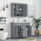 Meuble-lavabo moderne de 91 cm (36 po) avec vasque et armoire à miroir, 2 portes et 2 tiroirs