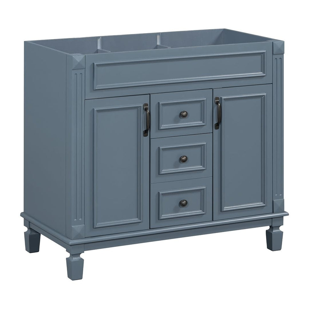 Meuble-lavabo moderne de 91 cm (36 po) avec vasque et armoire à miroir, 2 portes et 2 tiroirs