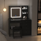 Ensemble coiffeuse de 100 cm de large avec tabouret et miroir