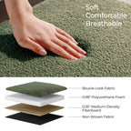 Pouf de rangement en boucle écrue (39,5 cm), en sherpa, avec pieds en bois, idéal pour le salon ou la chambre.