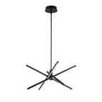 Lustre LED moderne en aluminium noir et or de style Sputnik, suspension linéaire pour salon/salle à manger/cuisine