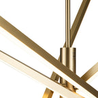 Lustre LED moderne en aluminium noir et or de style Sputnik, suspension linéaire pour salon/salle à manger/cuisine