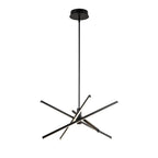 Lustre LED moderne en aluminium noir et or de style Sputnik, suspension linéaire pour salon/salle à manger/cuisine