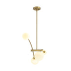 Suspension Sputnik linéaire moderne dorée à 4 lumières, style épuré, idéale pour îlot central ou salle à manger - 130 cm (L) x 28 cm (P) x 15 cm (H)