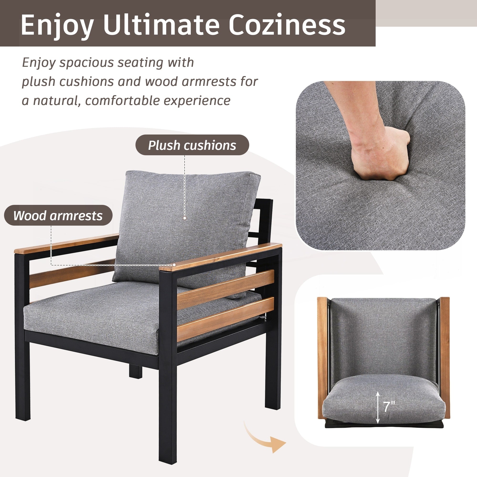 Ensemble de canapés d'extérieur 4 pièces