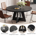 Table de salle à manger ronde de 47 pouces pour 4 personnes, table de cuisine de style campagnard, petite table à manger en bois pour salle à manger ou salon