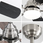 Ventilateur de plafond LED intégré 48 et 52 pouces avec éclairage et télécommande, moteur CC réversible