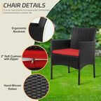 Ensemble de mobilier de jardin en résine tressée 4 pièces, canapé d'angle extérieur en rotin avec coussins