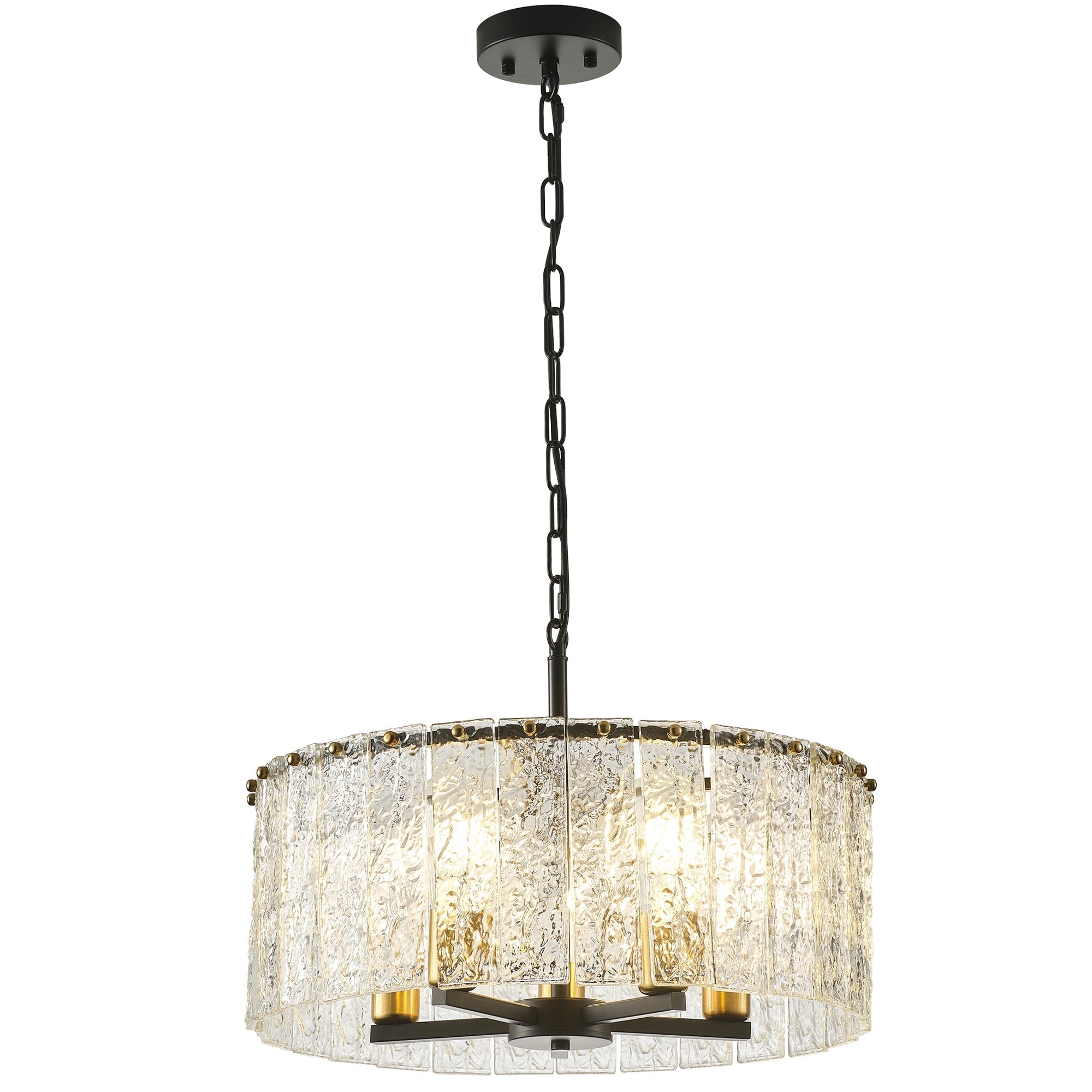Lustre moderne rond à 5 lumières, style tambour, semi-encastré classique, suspension pour îlot de cuisine ou salle à manger