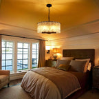 Lustre moderne rond à 5 lumières, style tambour, semi-encastré classique, suspension pour îlot de cuisine ou salle à manger