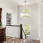 Lustre moderne rond à 5 lumières, style tambour, semi-encastré classique, suspension pour îlot de cuisine ou salle à manger