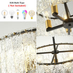 Lustre moderne rond à 5 lumières, style tambour, semi-encastré classique, suspension pour îlot de cuisine ou salle à manger