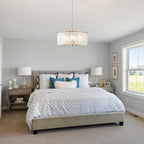 Lustre moderne rond à 5 lumières, style tambour, semi-encastré classique, suspension pour îlot de cuisine ou salle à manger