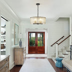 Lustre moderne rond à 5 lumières, style tambour, semi-encastré classique, suspension pour îlot de cuisine ou salle à manger