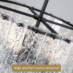 Lustre moderne rond à 5 lumières, style tambour, semi-encastré classique, suspension pour îlot de cuisine ou salle à manger