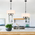 Plafonnier semi-encastré moderne à 5 lumières pour salle à manger, chambres et salon - Non applicable