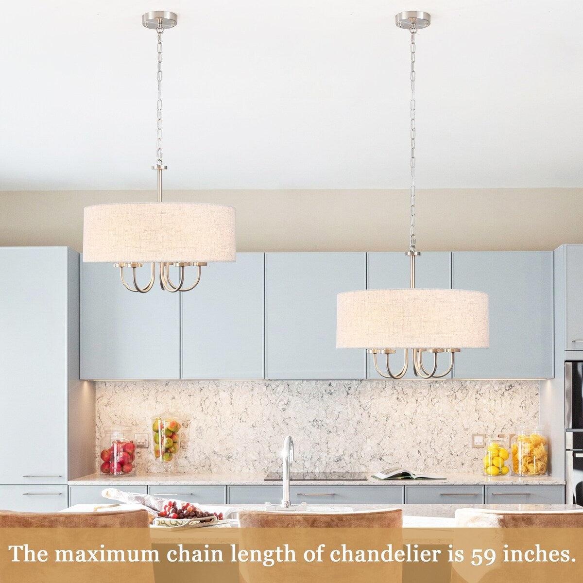 Plafonnier semi-encastré moderne à 5 lumières pour salle à manger, chambres et salon - Non applicable