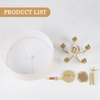 Plafonnier semi-encastré moderne à 5 lumières pour salle à manger, chambres et salon - Non applicable