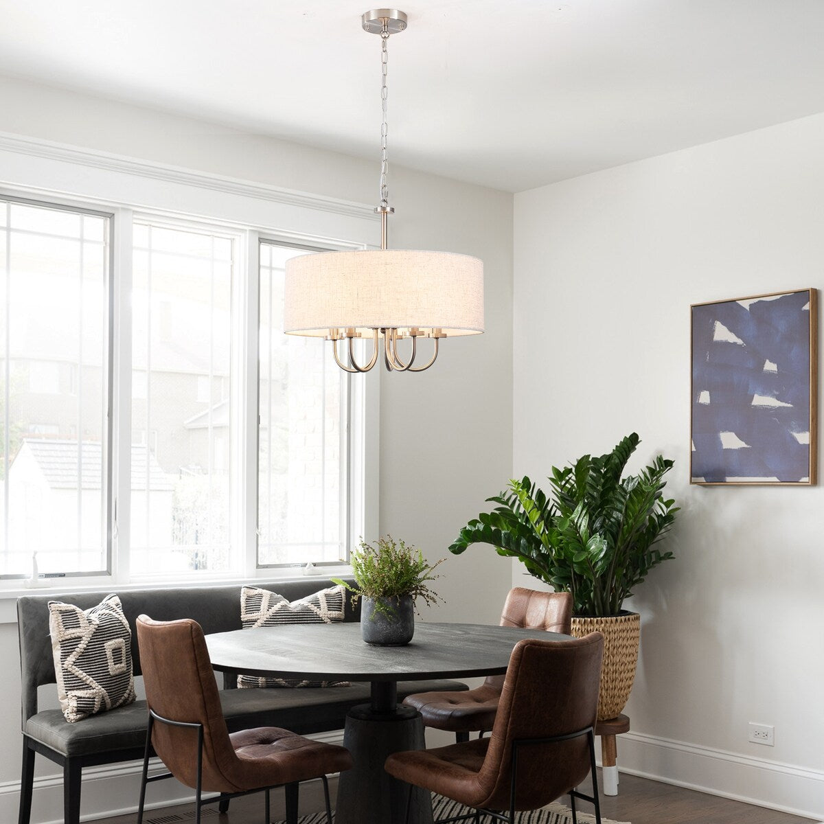 Plafonnier semi-encastré moderne à 5 lumières pour salle à manger, chambres et salon - Non applicable