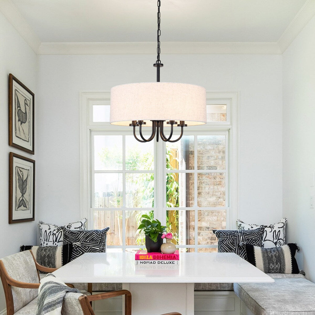 Plafonnier semi-encastré moderne à 5 lumières pour salle à manger, chambres et salon - Non applicable