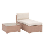 Ensemble de canapé d'angle d'extérieur en résine tressée 5 pièces avec coussins