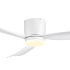 Ventilateur de plafond encastré noir/blanc de 52 pouces avec télécommande et éclairage LED (3 pales)