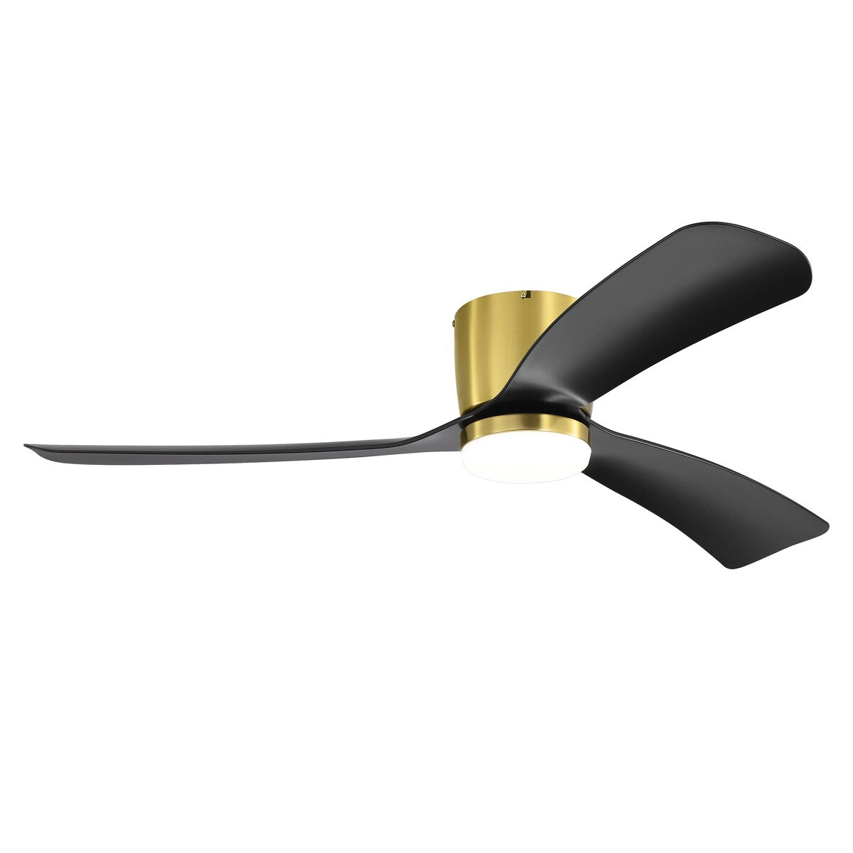 Ventilateur de plafond encastré noir/blanc de 52 pouces avec télécommande et éclairage LED (3 pales)