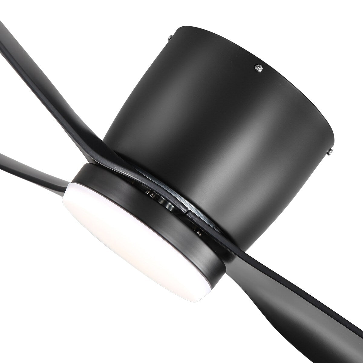 Ventilateur de plafond encastré noir/blanc de 52 pouces avec télécommande et éclairage LED (3 pales)