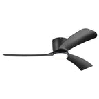Ventilateur de plafond encastré noir/blanc de 52 pouces avec télécommande et éclairage LED (3 pales)