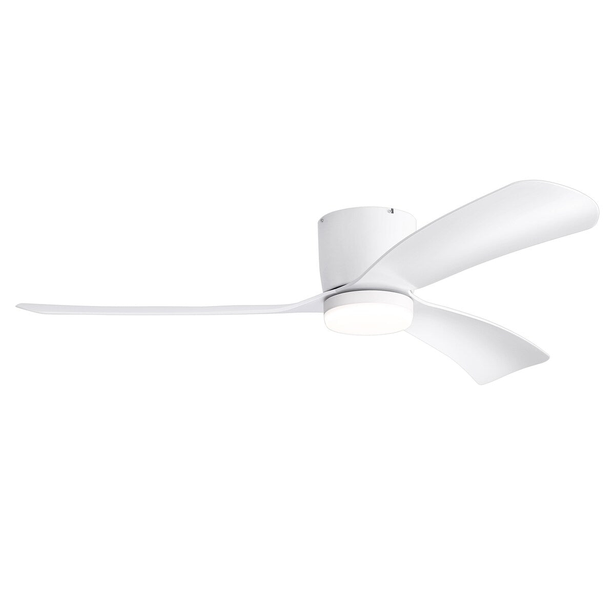 Ventilateur de plafond encastré noir/blanc de 52 pouces avec télécommande et éclairage LED (3 pales)