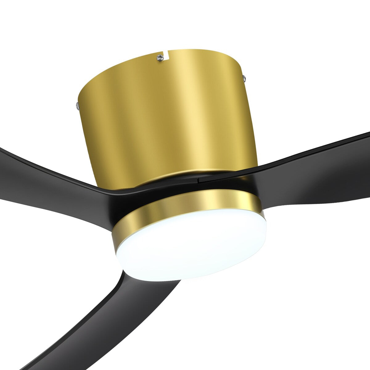 Ventilateur de plafond encastré noir/blanc de 52 pouces avec télécommande et éclairage LED (3 pales)