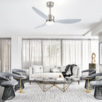 Ventilateur de plafond LED 52 pouces avec télécommande et éclairage (3 pales)