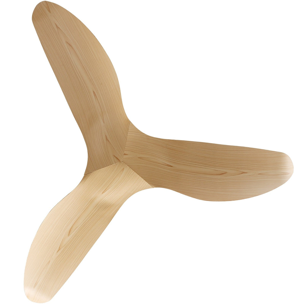 Ventilateur de plafond moderne de 132 cm (52 ​​pouces) en bois massif et ABS avec télécommande (sans éclairage), 6 vitesses de ventilation et flux d'air réversible.