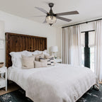 Ventilateur de plafond industriel en bois noir 52 pouces à 5 pales et cristaux avec télécommande