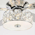 Lustre moderne à 4 lumières de 52 pouces avec ventilateur de plafond en cristal et télécommande