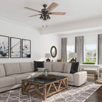 Ventilateur de plafond LED style ferme 52 pouces Prominence Home Sivan Bronze avec télécommande