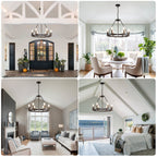 Lustre rond de 54 pouces en forme de roue de chariot avec 24 lumières