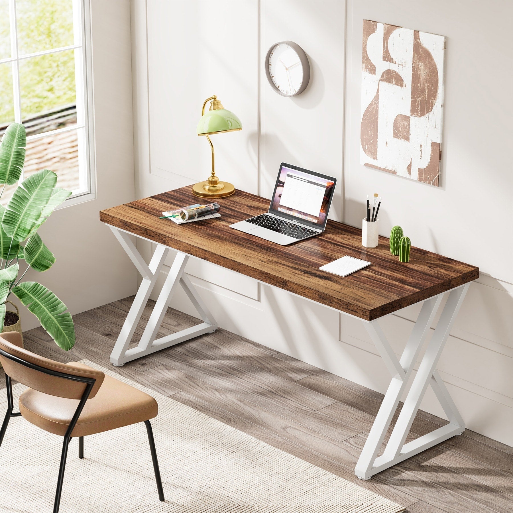 Bureau d'ordinateur robuste de 55 pouces, bureau de bureau